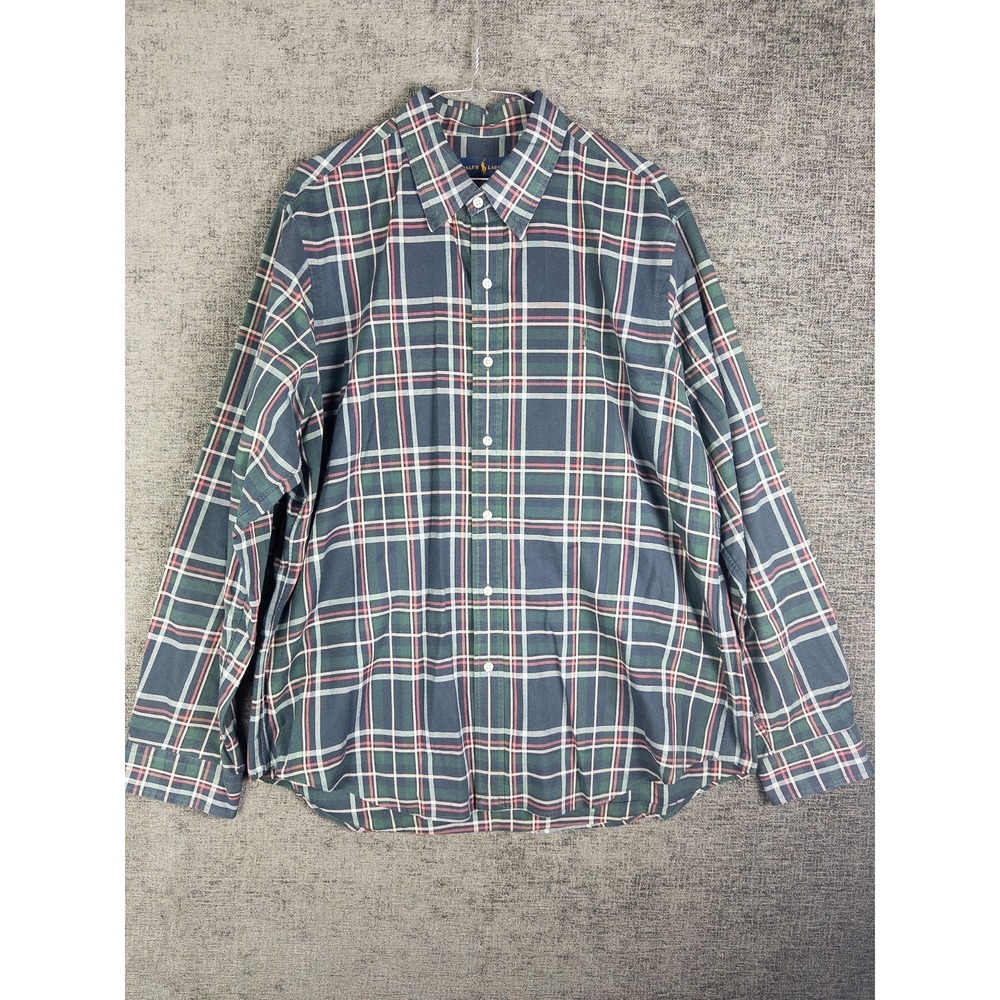 Ralph‎ Lauren Button Down Shirt Mens XL Plaid Cotton Classic Pony Casual